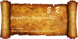 Bogdán Radiszló névjegykártya